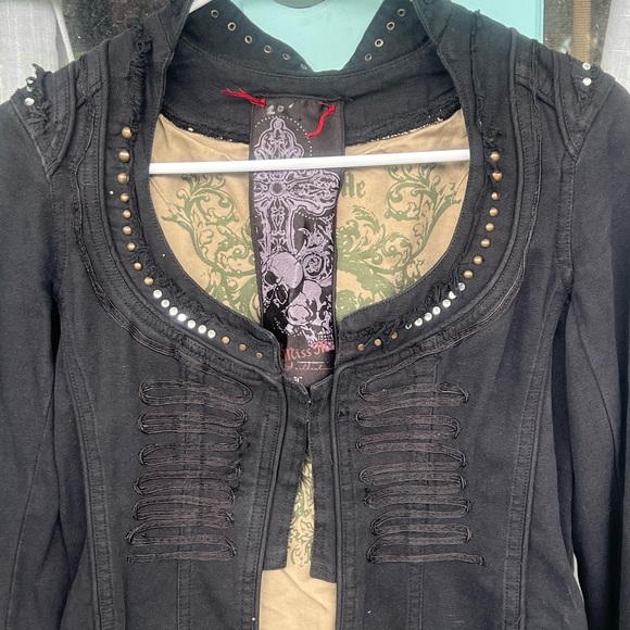 =NEW! MISS ME Cool Black Studded Jacket - Picture 3 of 9